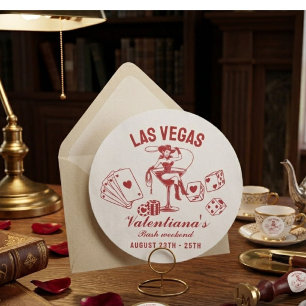 Pegatina Redonda Despedida de soltera personalizada en Las Vegas
