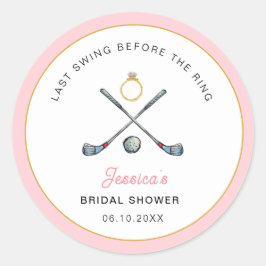 Pegatina Redonda Despedida de soltera "Último swing antes del anill