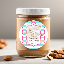 Pegatina Redonda Despedida de Soltera Verano Chic Playa y Olas