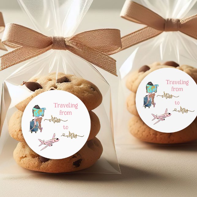 Pegatina Redonda Despedida de Soltera Viaje De Señorita a Señora (Subido por el creador)