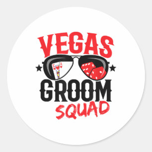Pegatina Redonda Despedida de soltero en Vegas - Casado en Vegas -