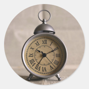 Pegatina Redonda Despertador con los números romanos