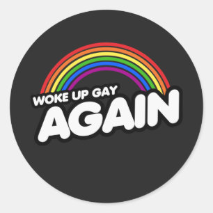 Pegatina Redonda DESPERTAR A GAY DE NUEVO Camiseta