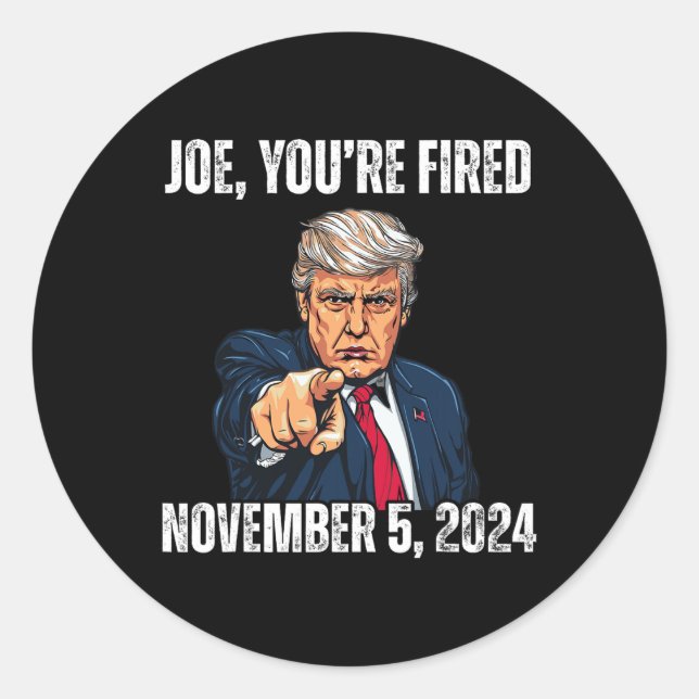 Pegatina Redonda Despiden a Donald Trump por la presidencia 2024 (Anverso)