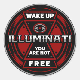 Pegatina Redonda Despierta No Eres Libre Illuminati