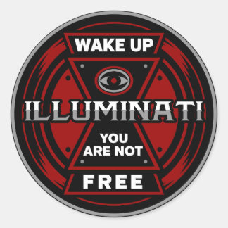 Pegatina Redonda Despierta No Eres Libre Illuminati
