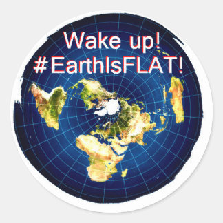 Pegatina Redonda "¡Despierten! pegatinas de #EarthIsFLAT!