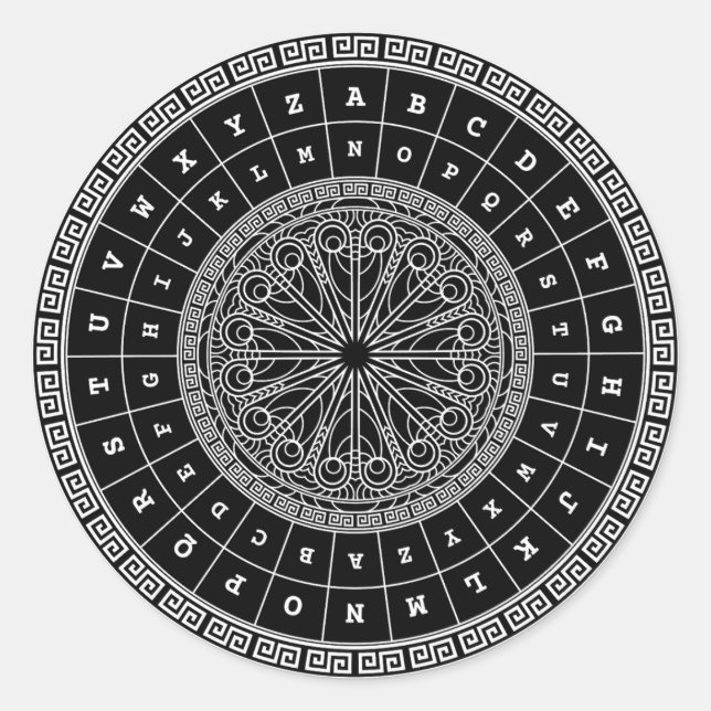 Pegatina Redonda Desplazamiento por el árbol de levas - cifrado ROT (Anverso)