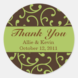 Pegatina Redonda Desplazamientos otoñales Pegatinas de bodas de Per