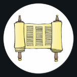 Pegatina Redonda Desplazar<br><div class="desc">Imagen tradicional de un desplazamiento.</div>