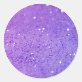 Pegatina Redonda Destello de purpurina morado suave