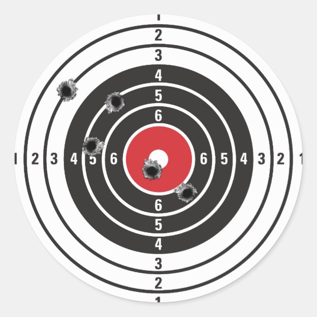 Pegatina Redonda Destino de disparo (Anverso)