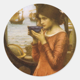 Pegatina Redonda Destino de John William Waterhouse