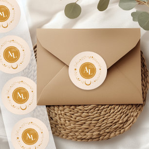 Pegatina Redonda Destino del Boda cósmico de tarjetas de embarque