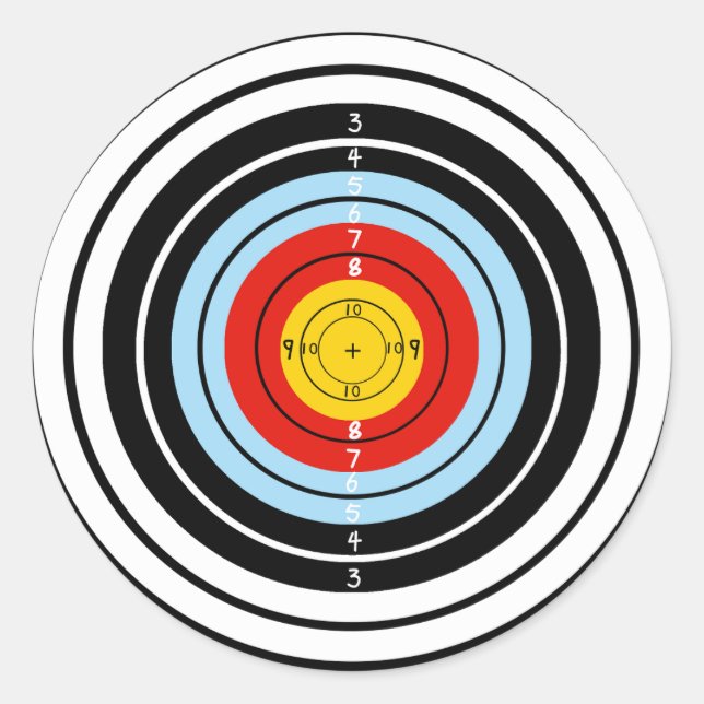 Pegatina Redonda Destino del juego de disparos (Anverso)