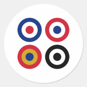 Pegatina Redonda Destinos coloreados del Mod