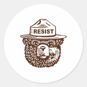 Pegatina Redonda Destrucción de resistencia a los osos