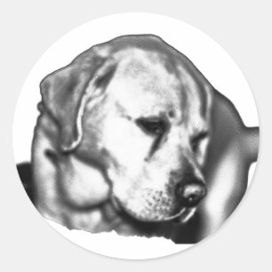 Pegatina Redonda Desvanecimiento de la mirada