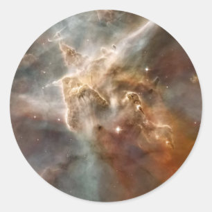Pegatina Redonda Detalle de la región de formación de estrellas de