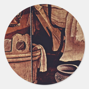 Pegatina Redonda Detalle De Natividad De Grünewald Mathis Gothart (