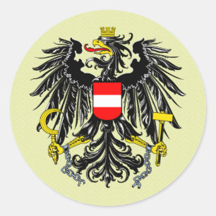 Pegatina Redonda Detalle del escudo de armas de Austria