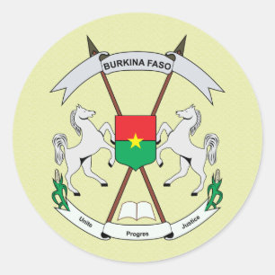 Pegatina Redonda Detalle del escudo de armas de Burkinafaso
