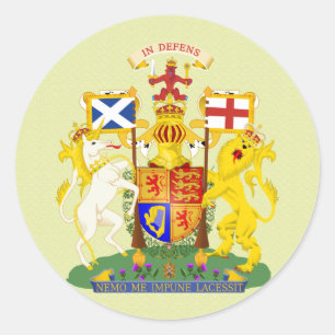 Pegatina Redonda Detalle del escudo de armas de Escocia