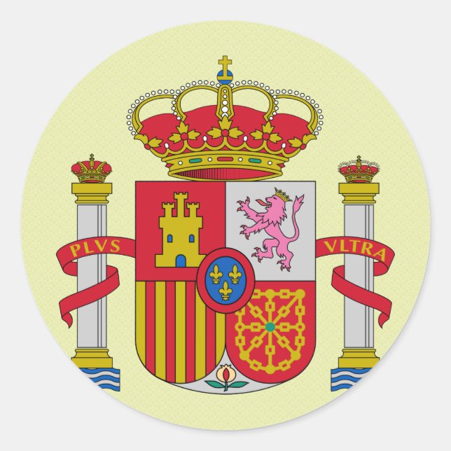 Pegatina Redonda Detalle del escudo de armas de España (Anverso)