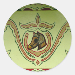 Pegatina Redonda Detalle gitano del carro