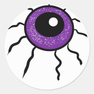 Pegatina Redonda Detalle ocular de Halloween, estilo personalizado,