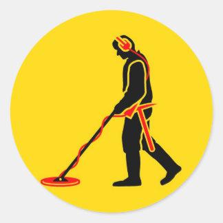 Pegatina Redonda Detección metalizado