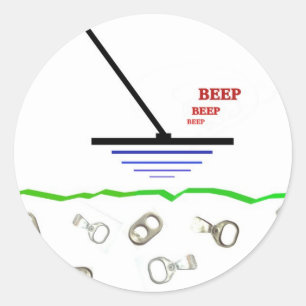 Pegatina Redonda Detección metalizado