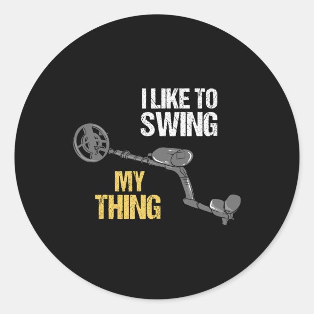 Pegatina Redonda Detección metalizado de pesca sucia de detectores  (Anverso)