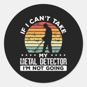 Pegatina Redonda Detección metalizado de tesoros vintage Hunter Det