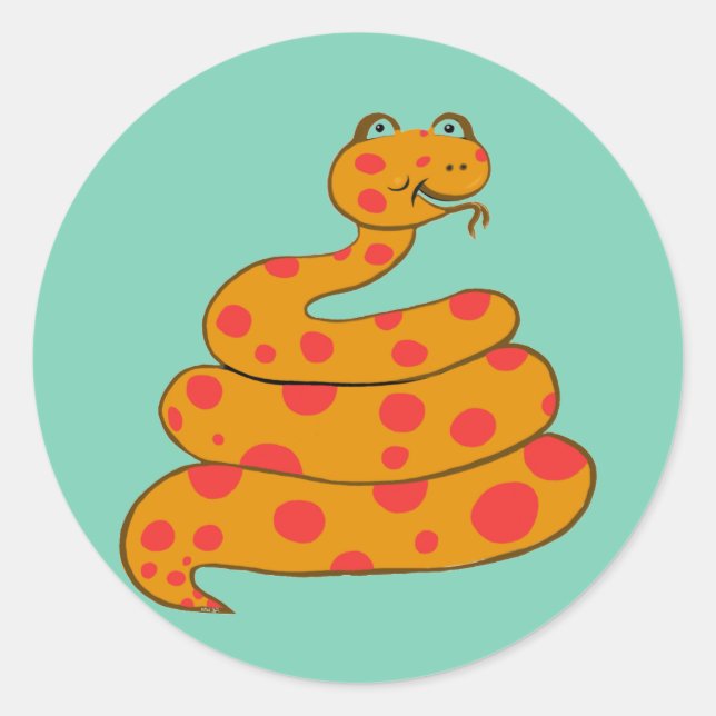 Pegatina Redonda Detectar la serpiente (Anverso)