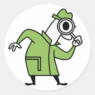 Pegatina Redonda detective