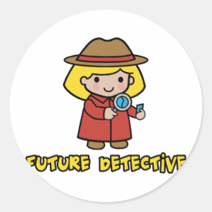 Pegatina Redonda Detective