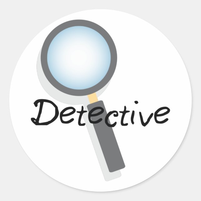 Pegatina Redonda detective (Anverso)