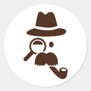 Pegatina Redonda detective