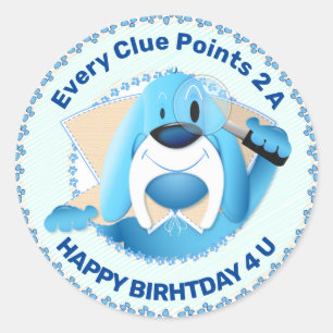 Pegatina Redonda Detective del Personalizado de Perro del Cuello Az