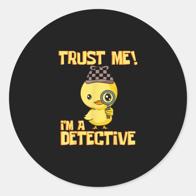 Pegatina Redonda Detective Duck Design - Créeme un detective (Anverso)
