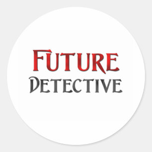 Pegatina Redonda Detective futuro