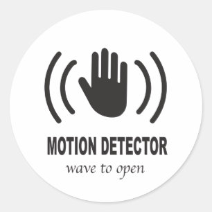 Pegatina Redonda Detector de movimiento con icono de mano