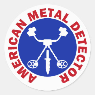 Pegatina Redonda Detector Metalizado americano
