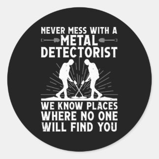 Pegatina Redonda Detectorista metalizado para la detección Metaliza