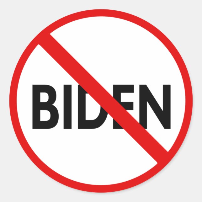 Pegatina Redonda Detener Biden (Anverso)