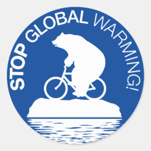 Pegatina Redonda Detener el calentamiento global: Pegatinas en bici