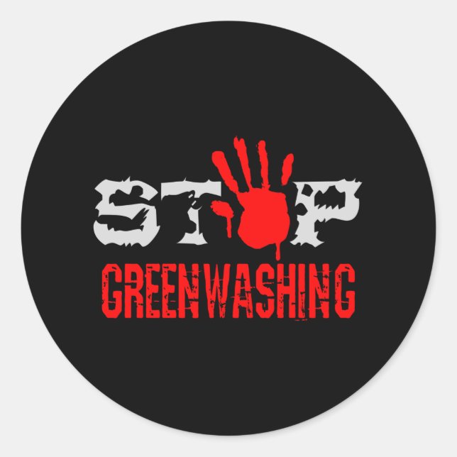 Pegatina Redonda Detener el Greenwash (Anverso)