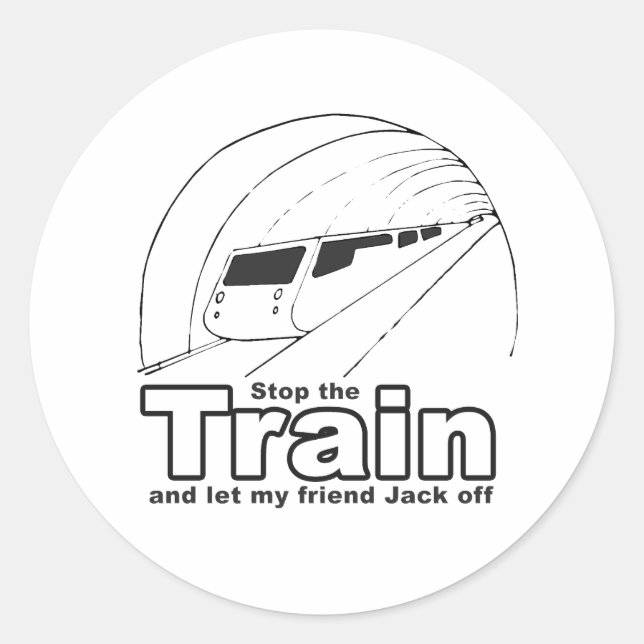 Pegatina Redonda detener el tren (Anverso)