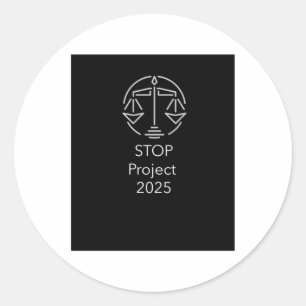 Pegatina Redonda Detener gráfico del proyecto 2025